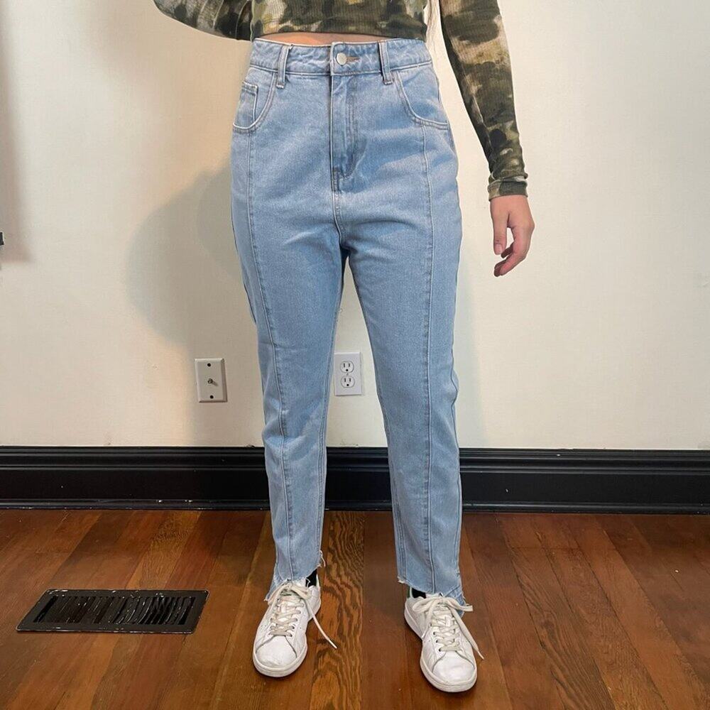 Light Wash High Rise Denim Jeans